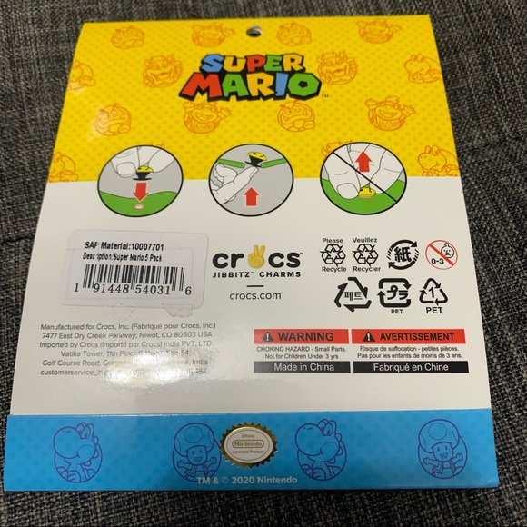 CROCS Accessories Super Mario Croc Jibbitz Princess Peach Mario